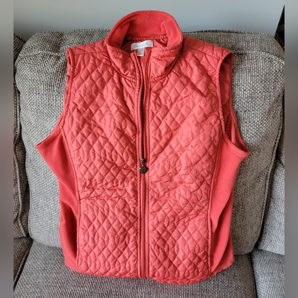 Quilted Coral Dressbarn Vest
